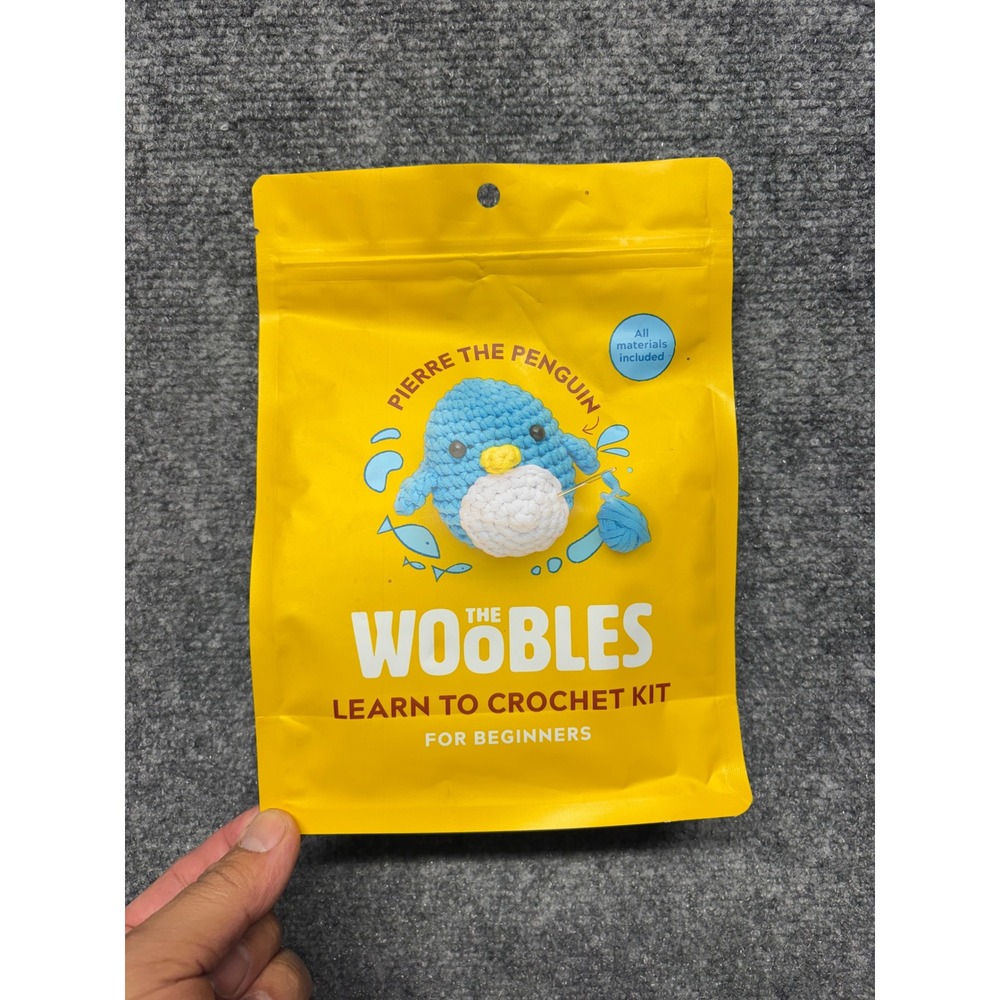 The Woobles Pierre the Penguin Learn to Crochet Kit for Beginners Blue New